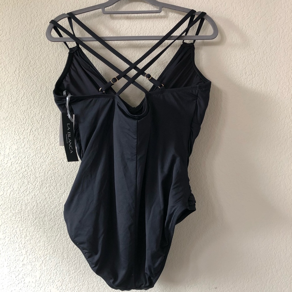 NWT La Blanca Island Goddess Surplice Swimsuit 18W - Picture 5 of 7
